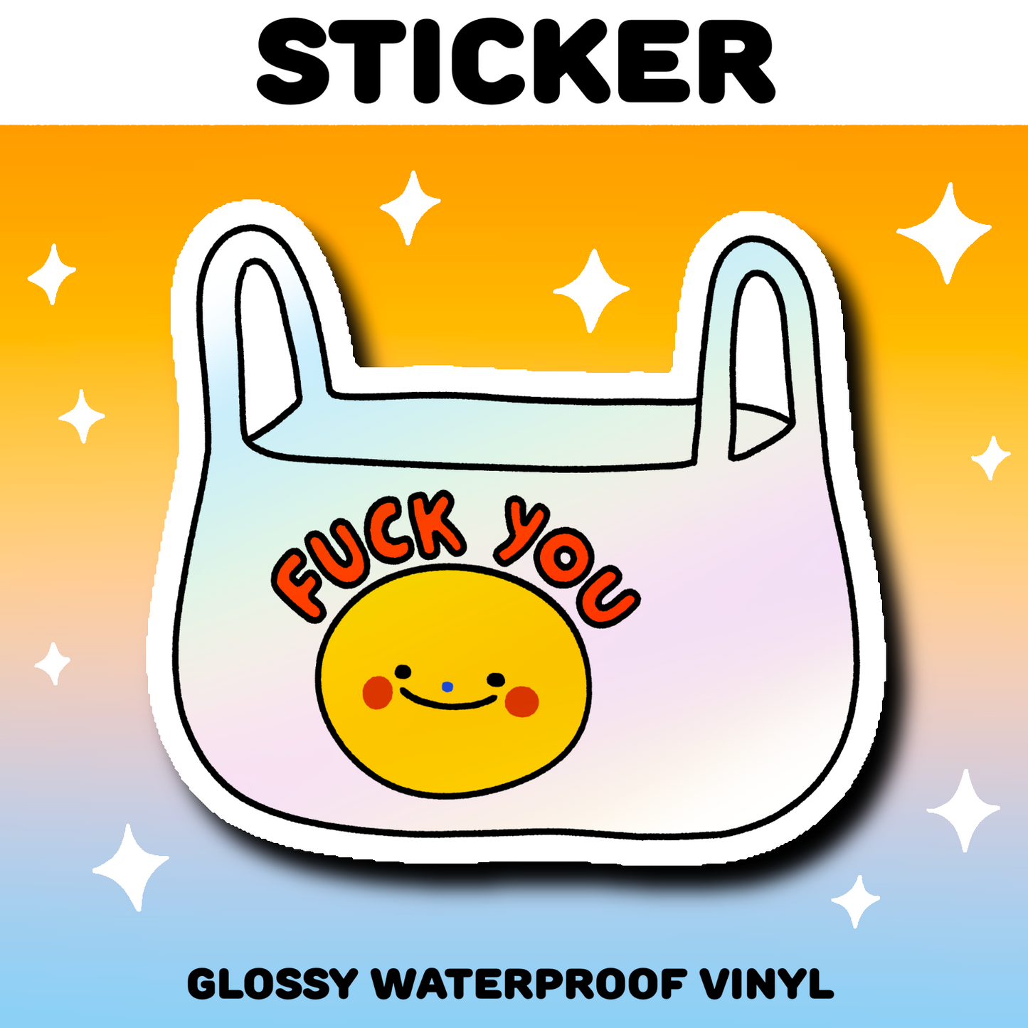 Fuck You Shopping Bag Sticker