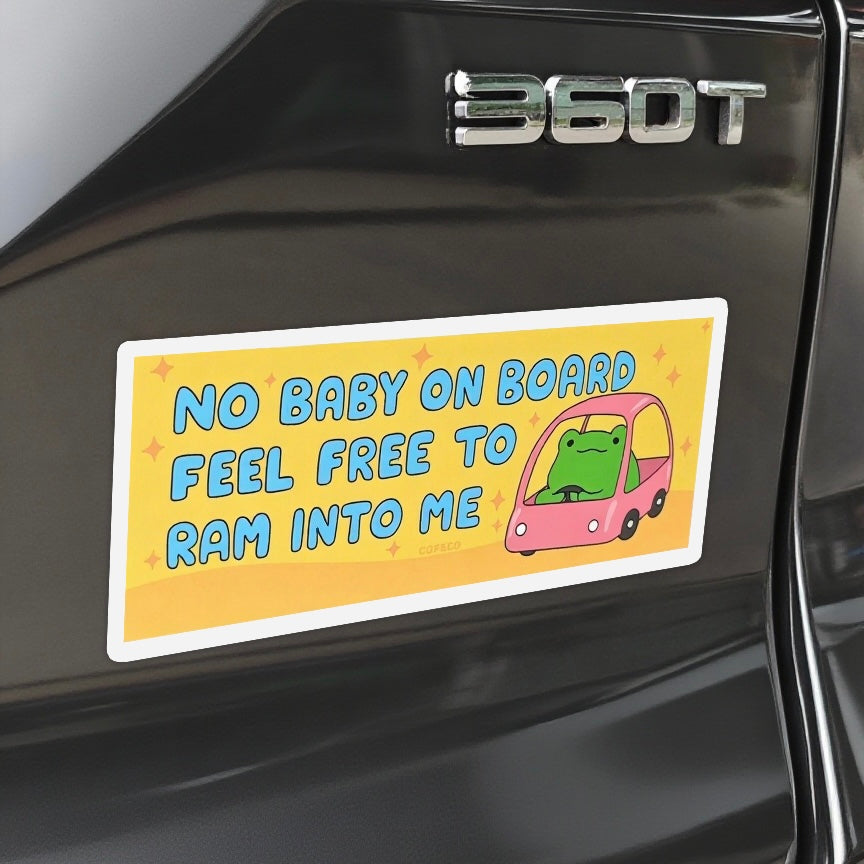 No Baby On Board Bumper Sticker Magnet