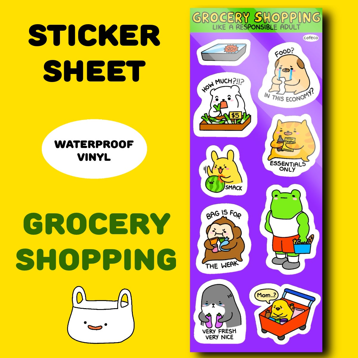 Grocery Shopping Sticker Sheet