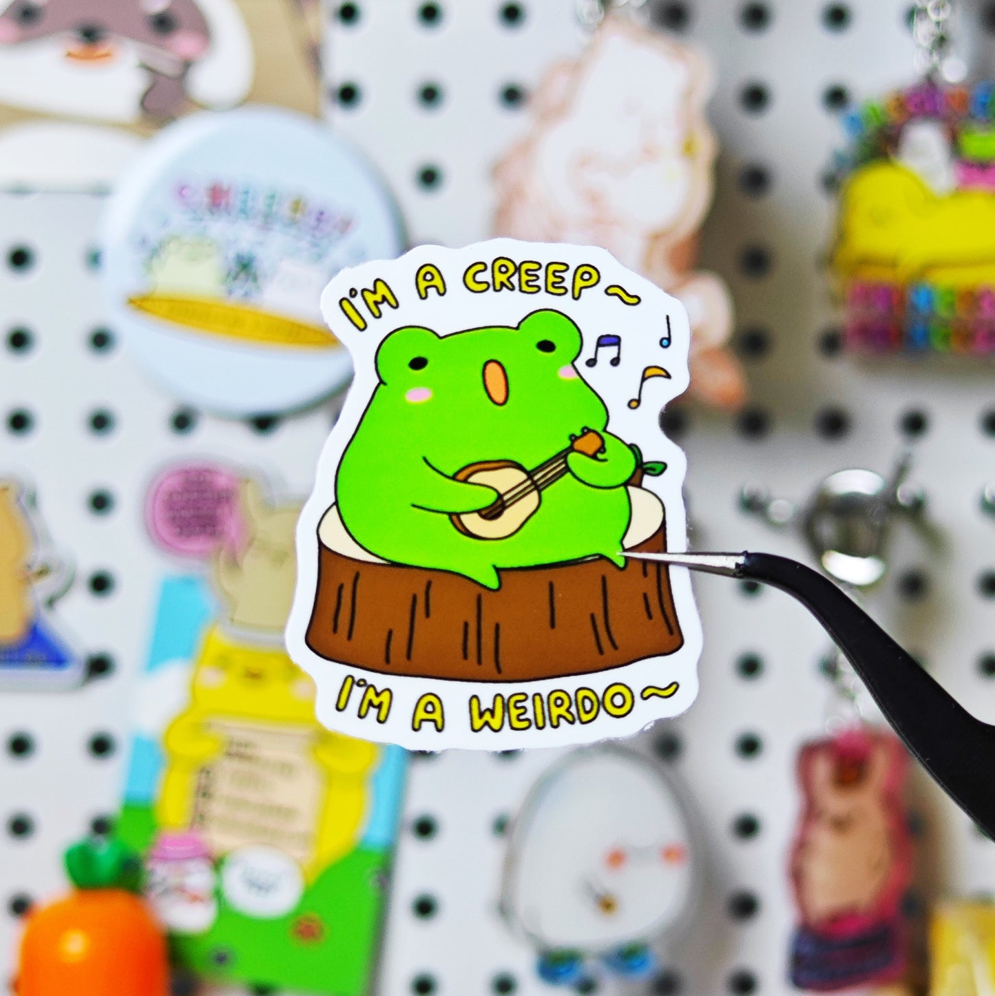 Frog Singing Creep Sticker