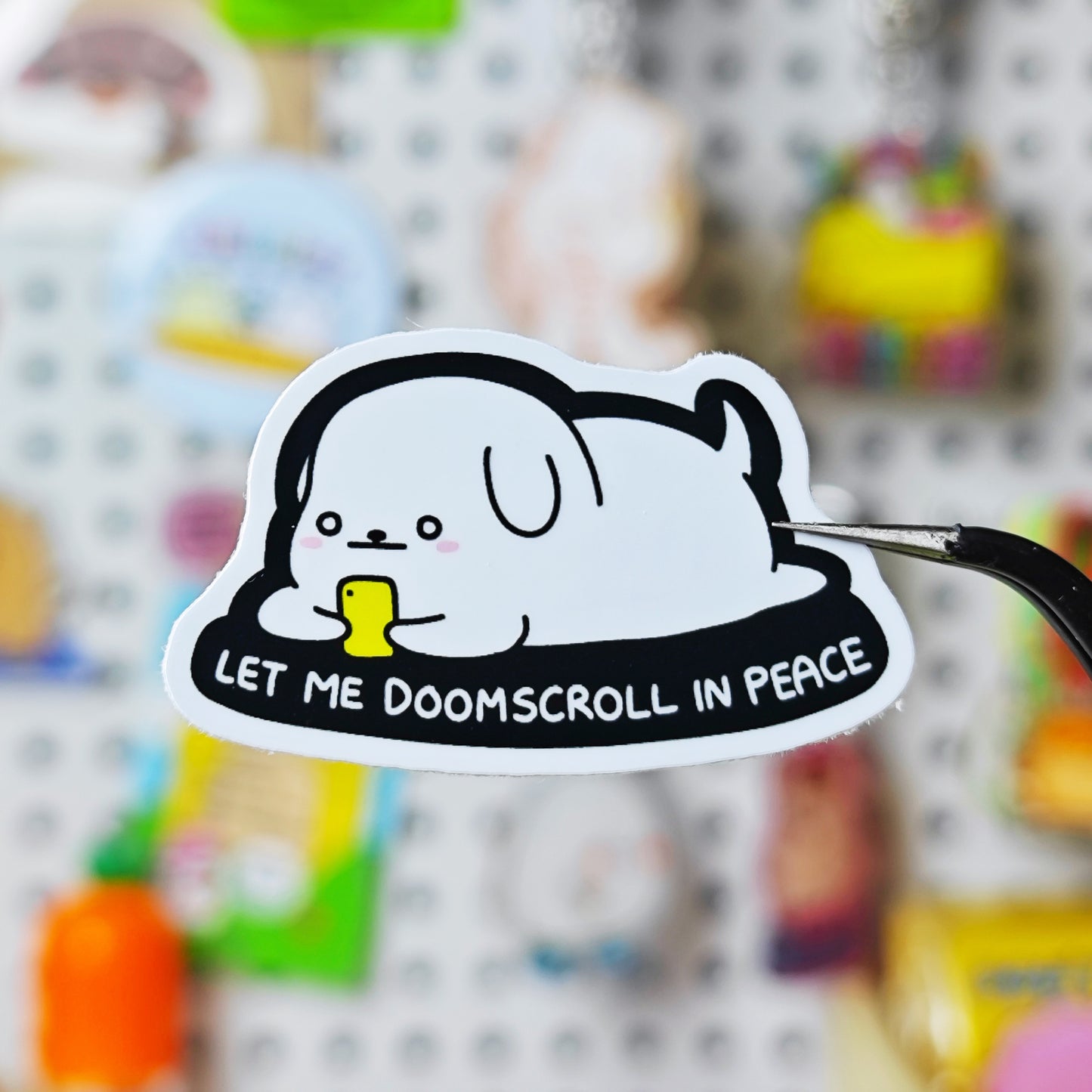 Let Me Doomscroll In Peace Sticker