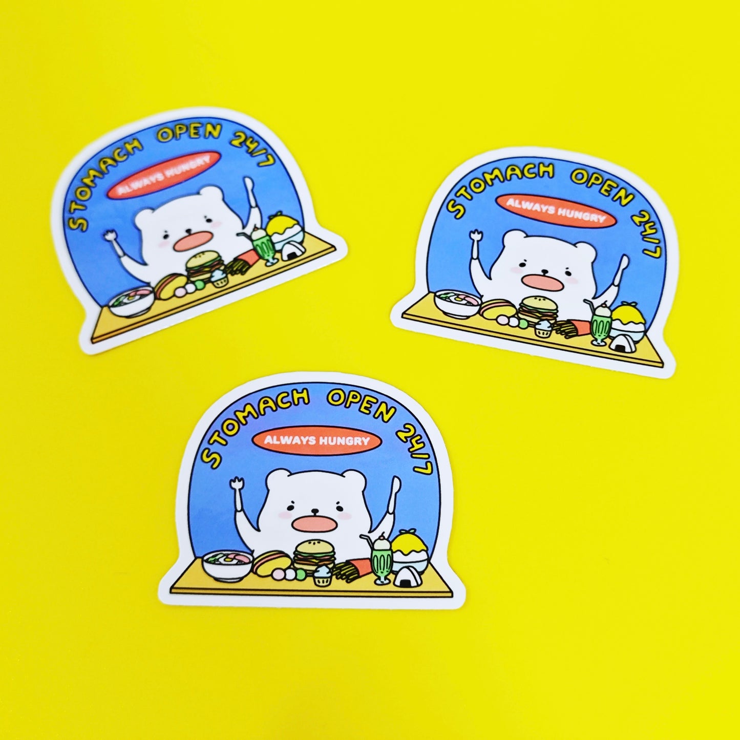 Stomach Open 24/7 Sticker