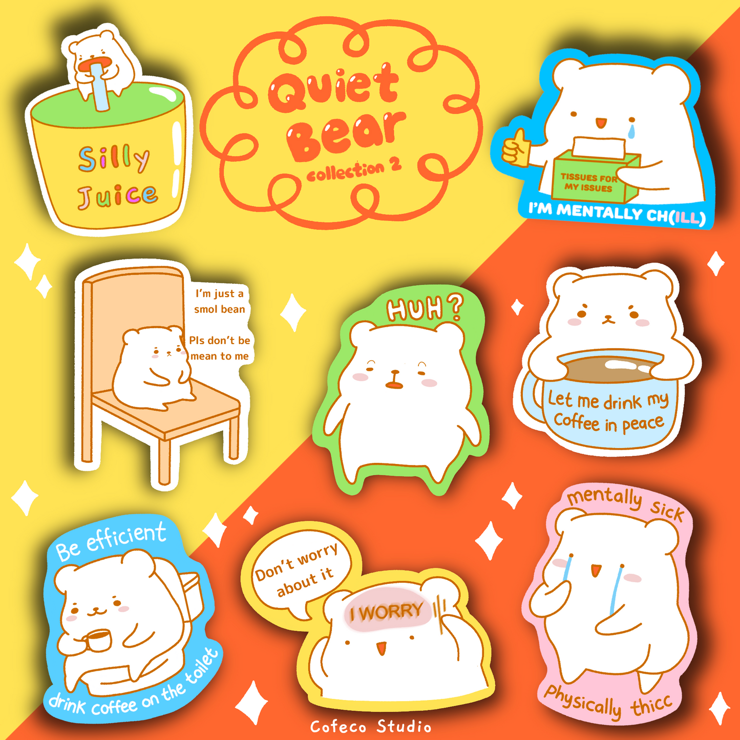 Quiet Bear Stickers Collection 2