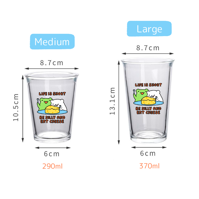 Be Silly & Eat Cheese Glass Cup