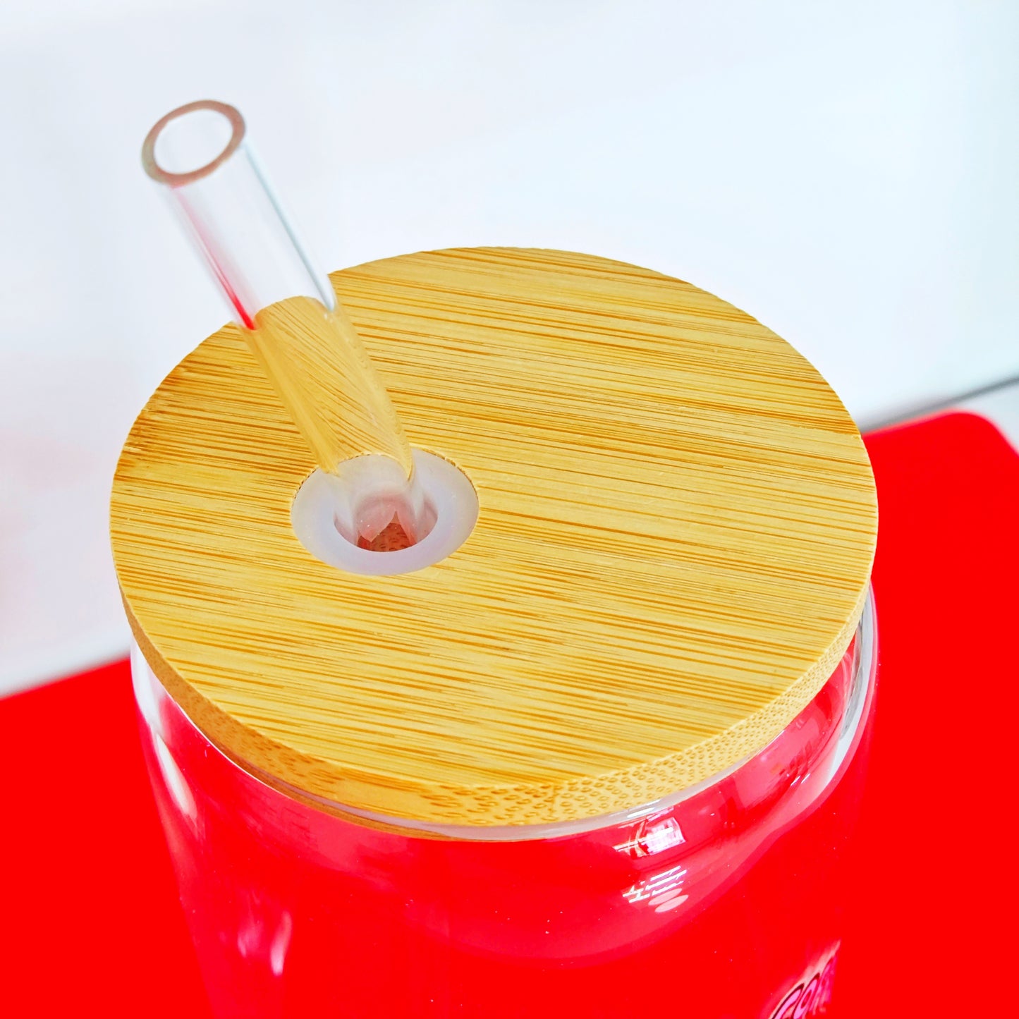 Highly Caffeinated Mildly Motivated Glass Tumbler w/ Lid & Straw