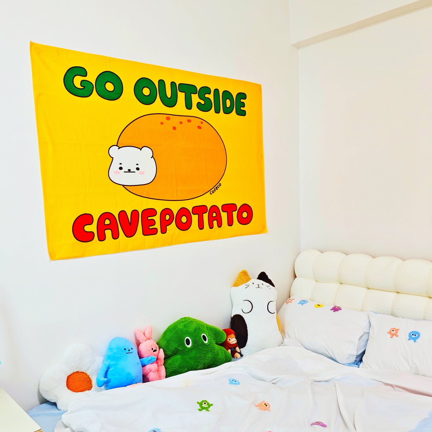 Go Outside Cavepotato Tapestry