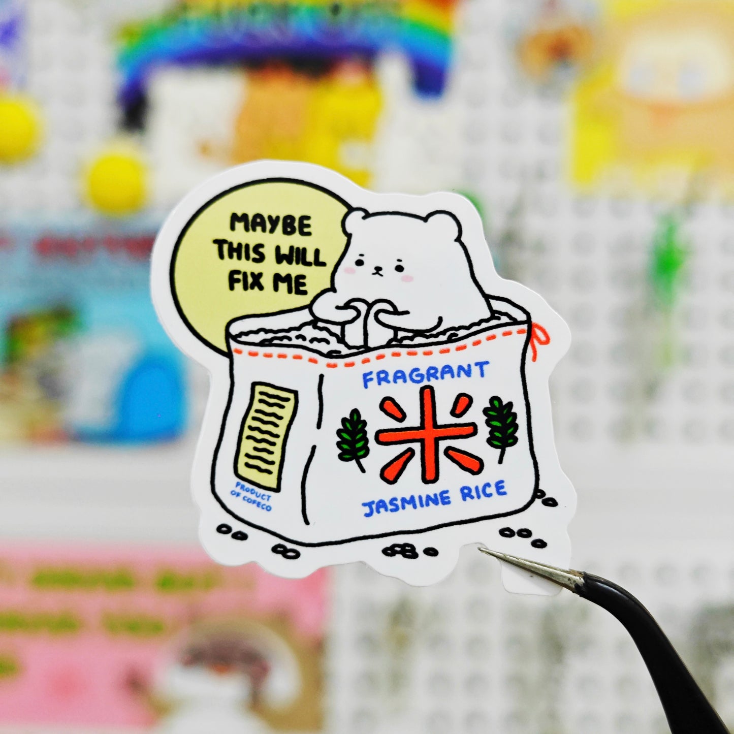 Rice Fixes Everything Sticker