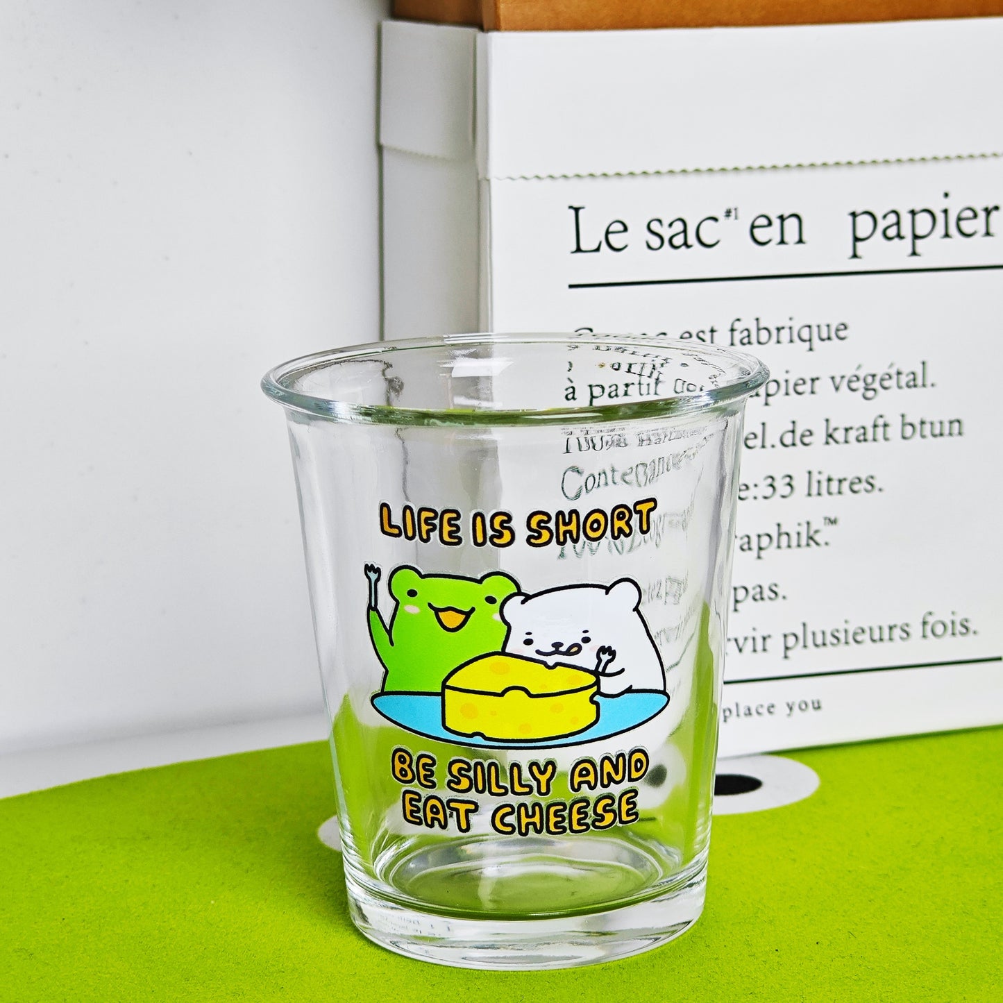Be Silly & Eat Cheese Glass Cup
