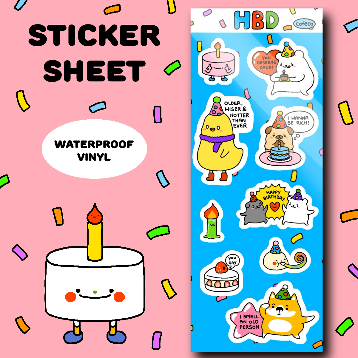 Happy Birthday Sticker Sheet