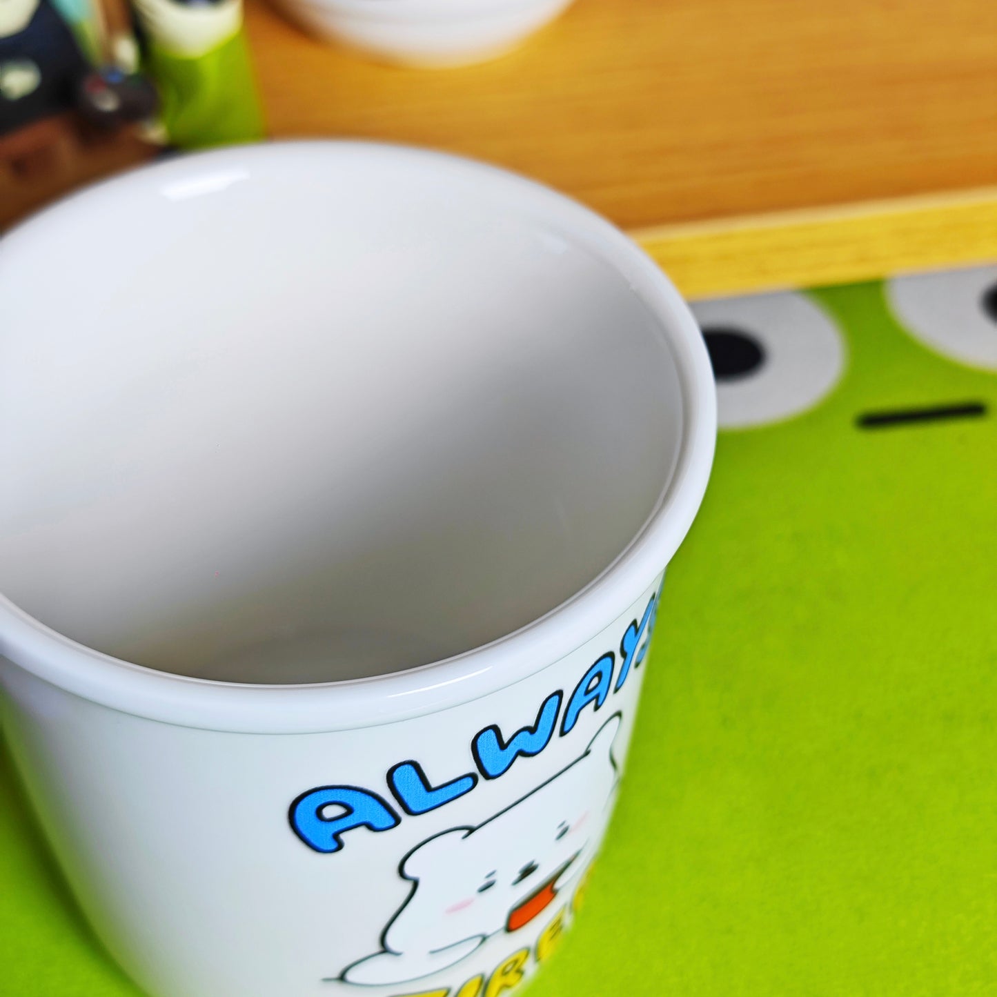 Always Tired Ceramic Mug w/ Lid