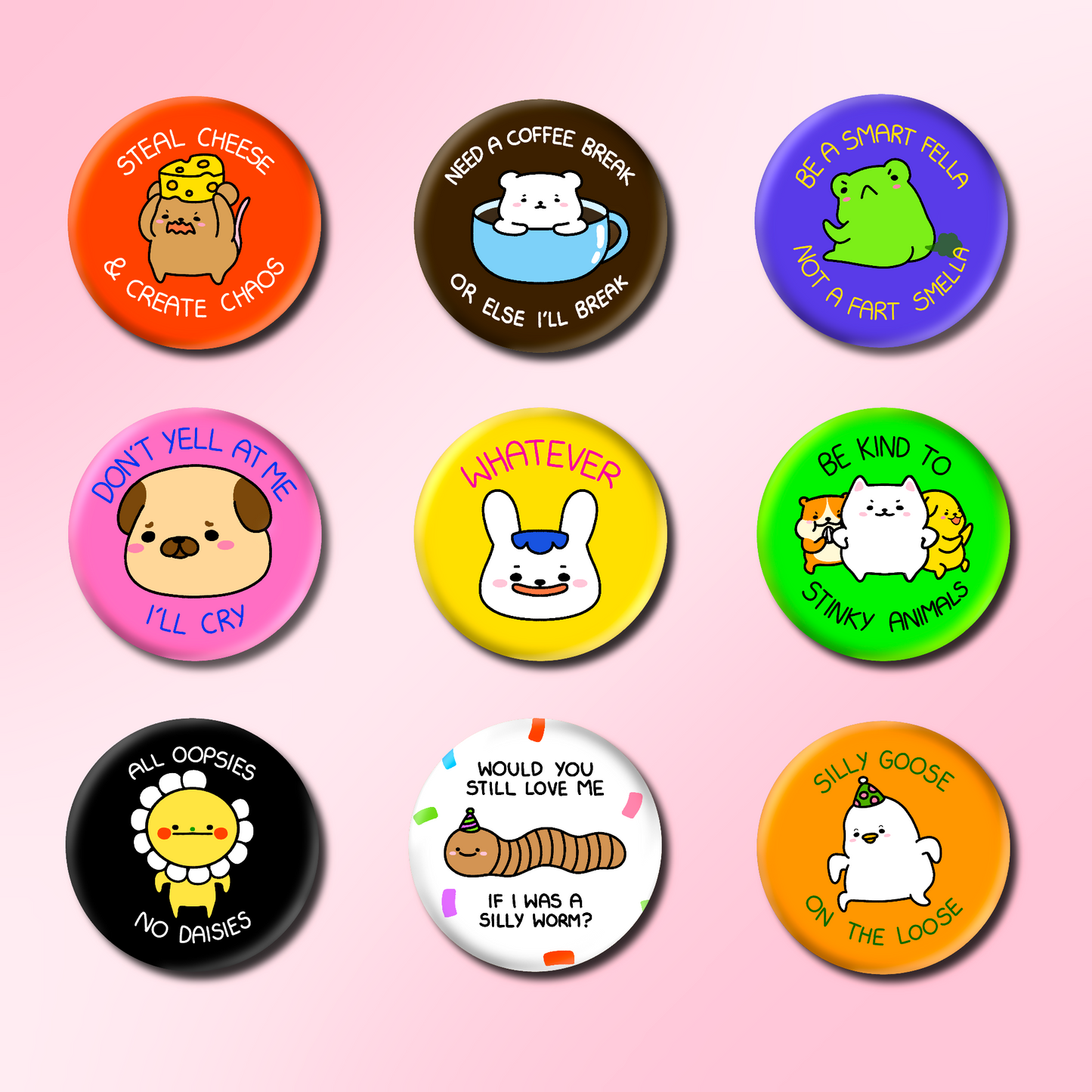Silly Button Pins