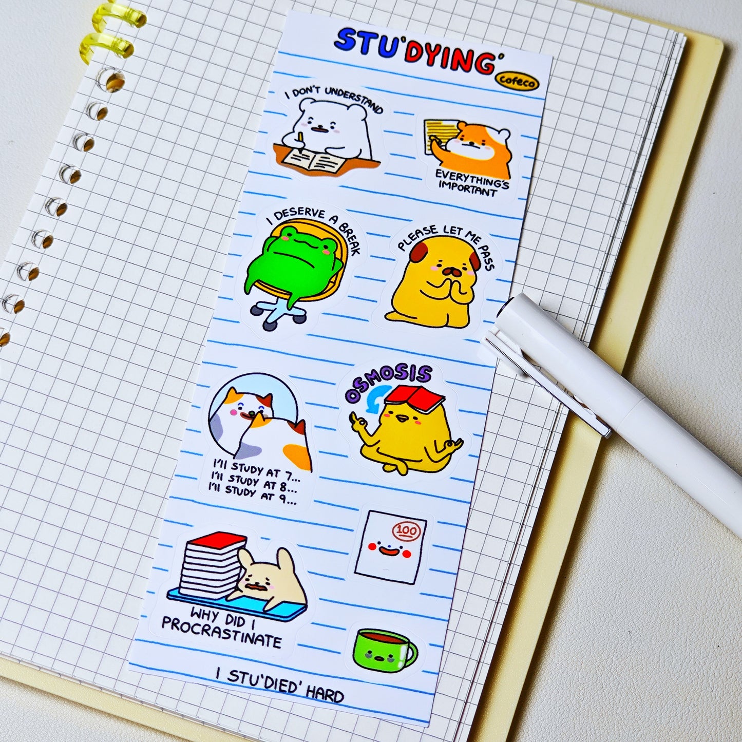 Stu”dying” Sticker Sheet