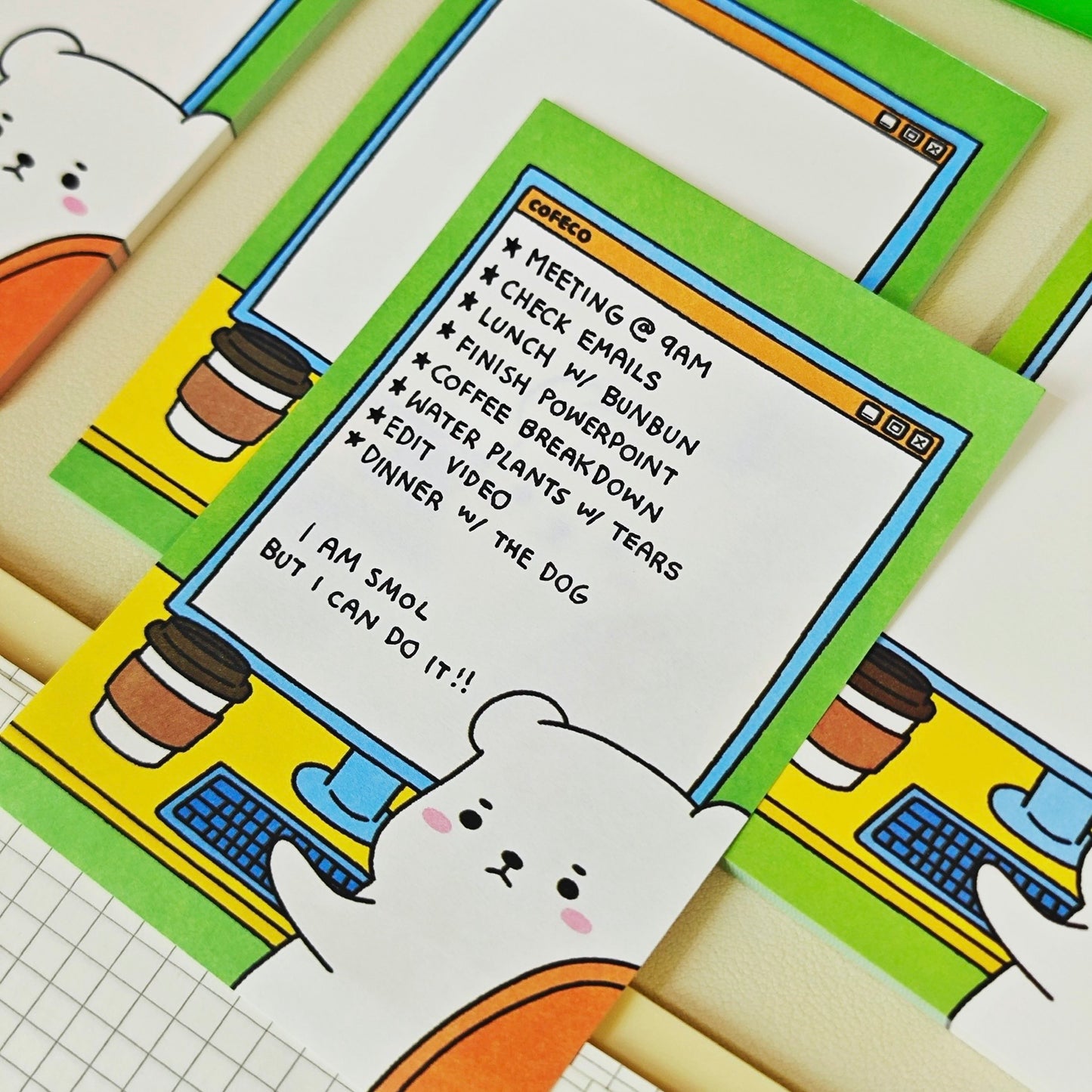 Quiet Bear Computer Memo Pad