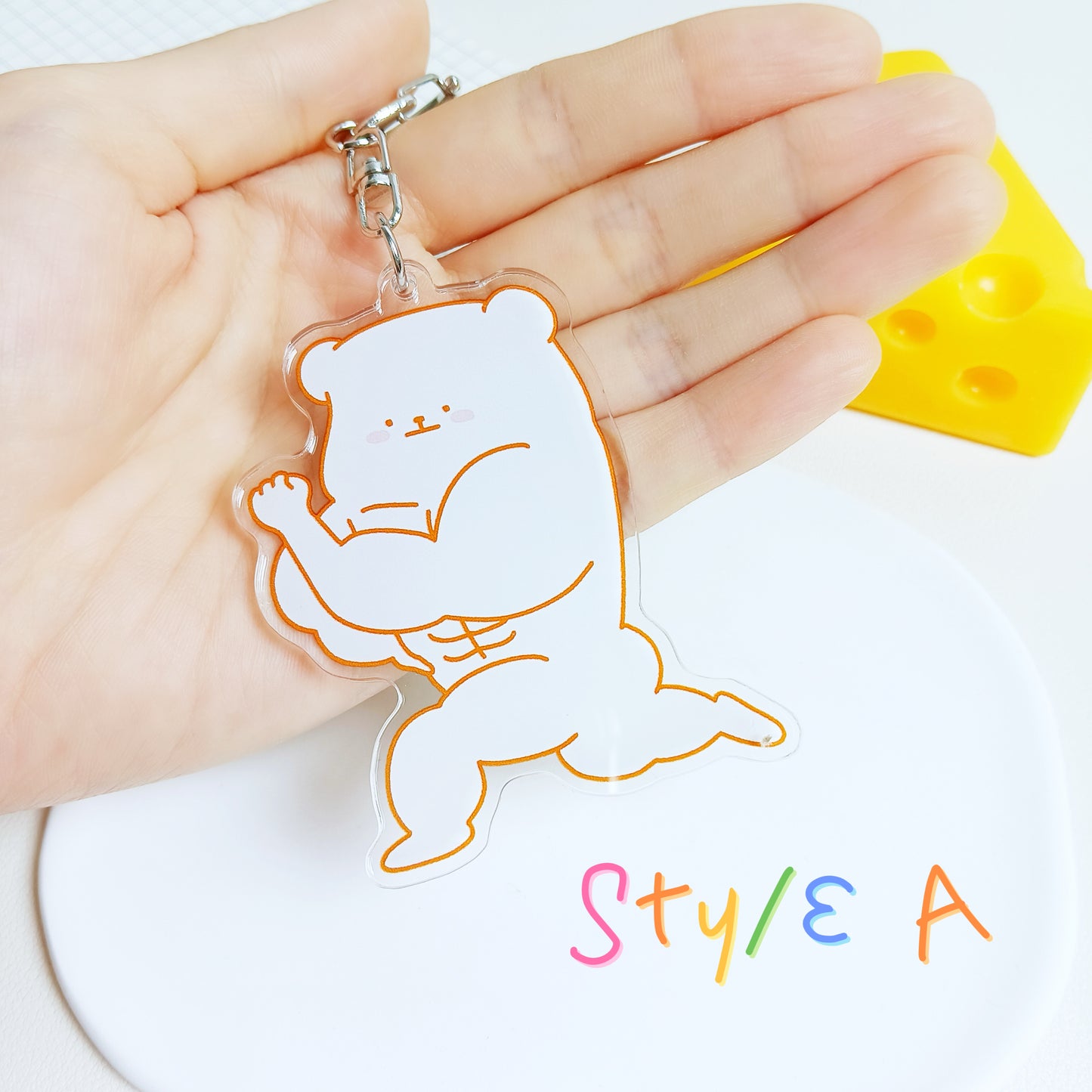 Buff Bear Acrylic Keychain