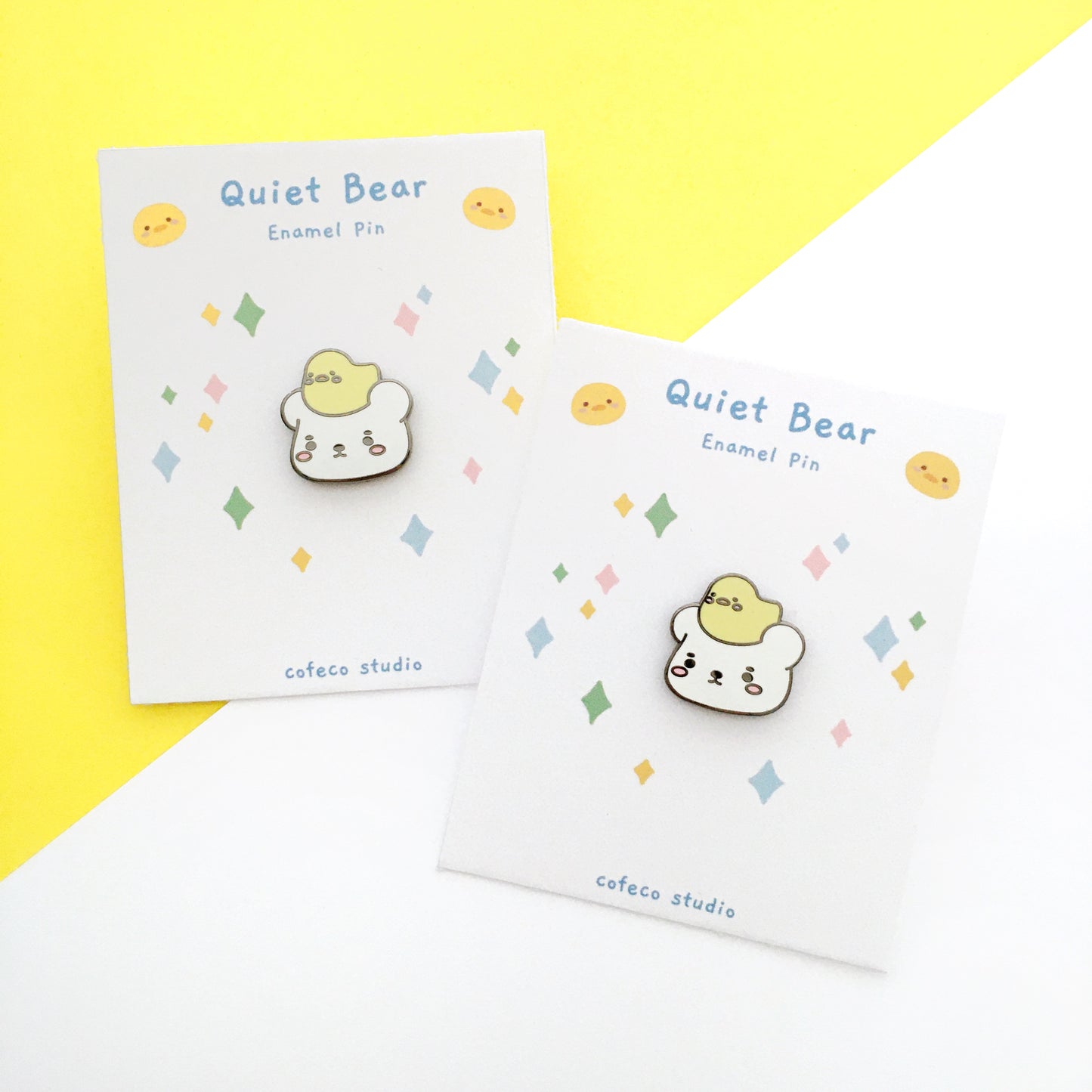 Quiet Bear Chicken Hat Enamel Pin