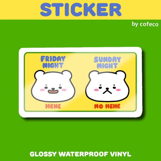 Friday Night vs. Sunday Night Sticker
