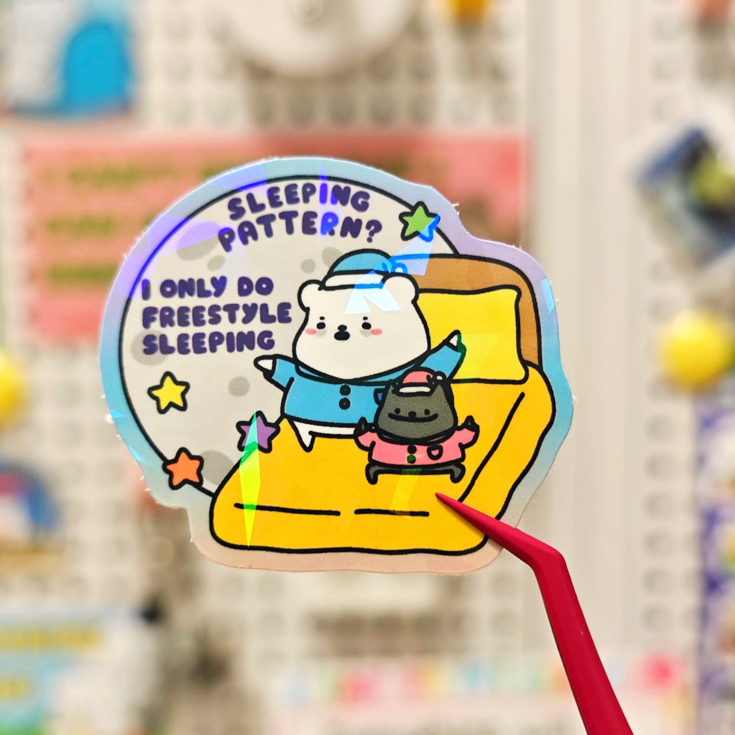 No Sleep Pattern, Only Freestyle Sleeping Shimmer Sticker