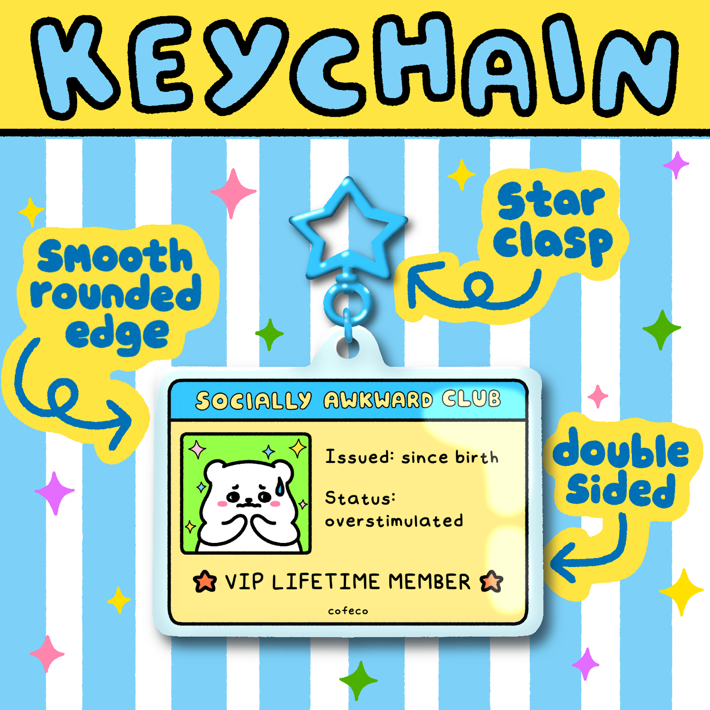Social Anxiety Club Keychain