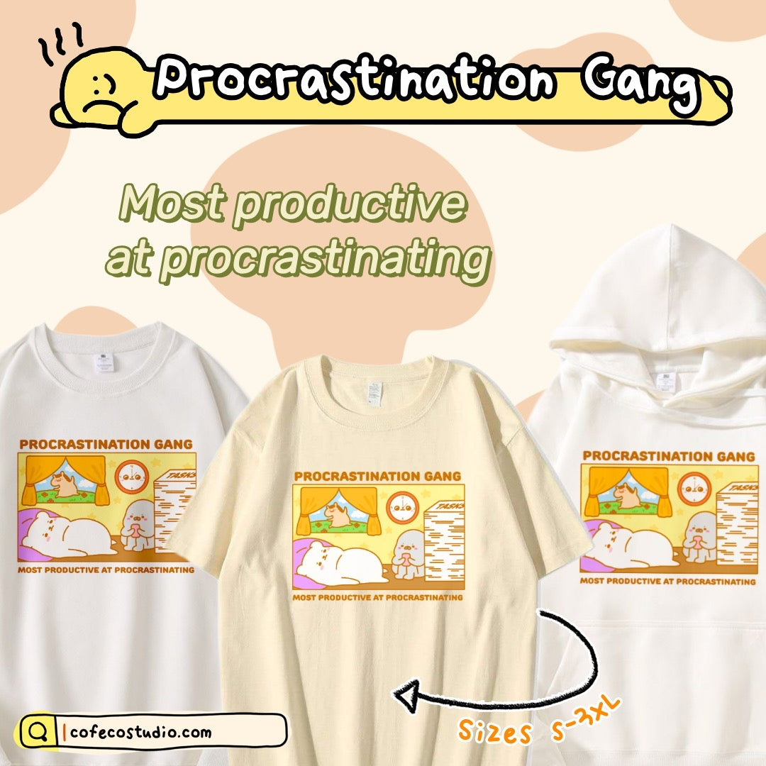 Procrastination Gang Apparel: Tshirt, Crewneck, Hoodie