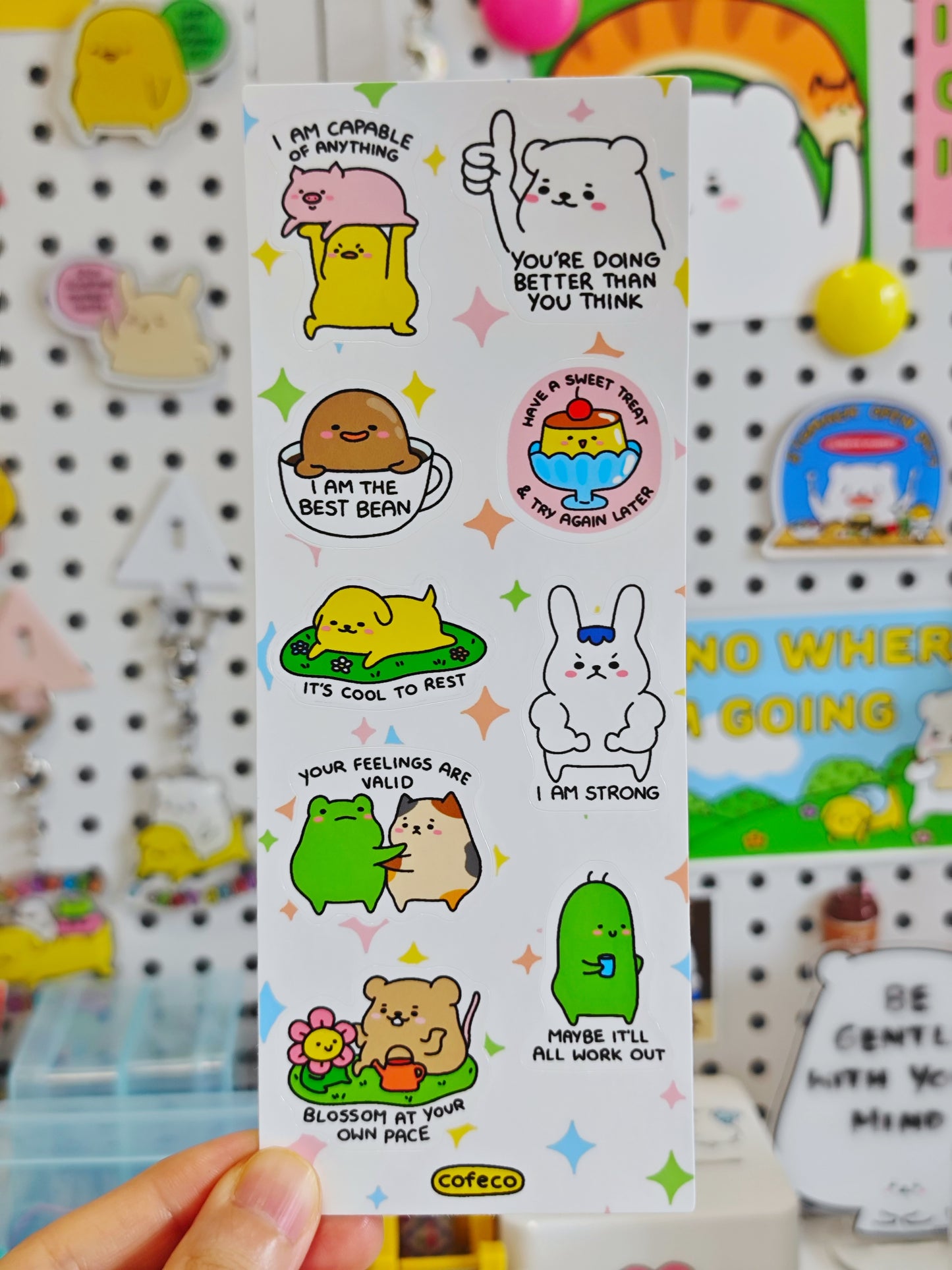 Motivational Animal Town Sticker Sheet