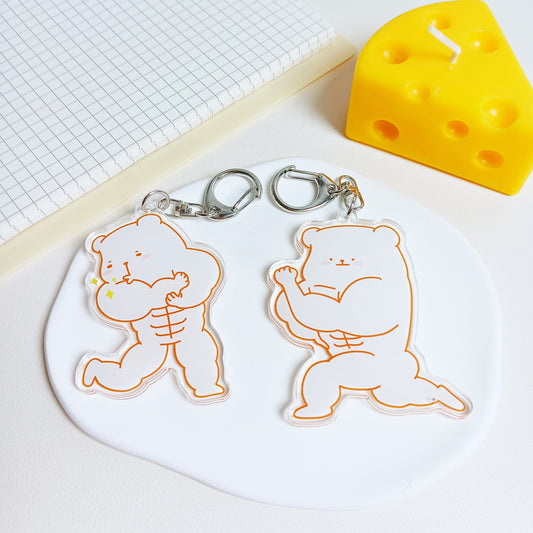 Buff Bear Acrylic Keychain