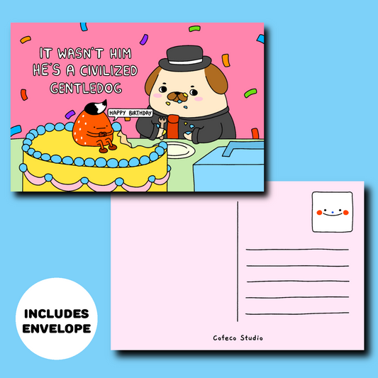 Civilized Gentledog Birthday Postcard