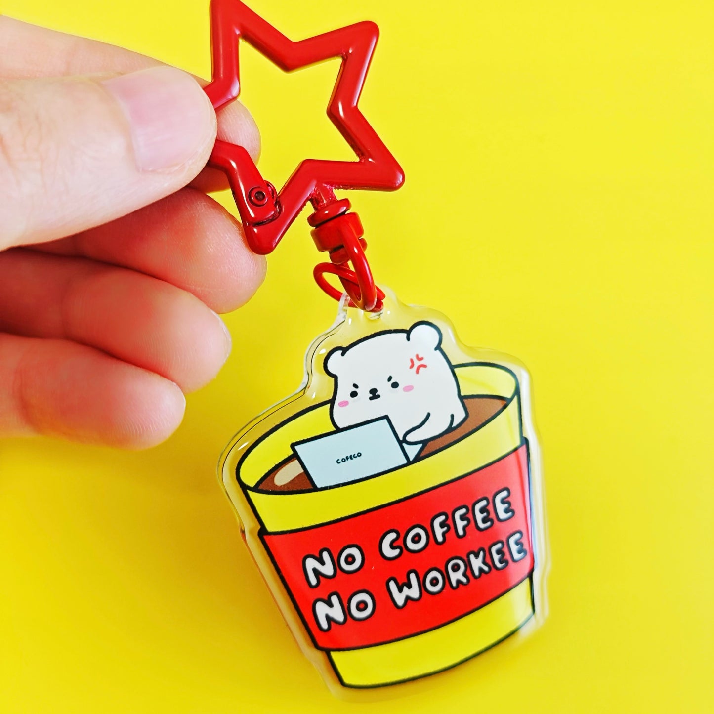 No Coffee No Workee Keychain