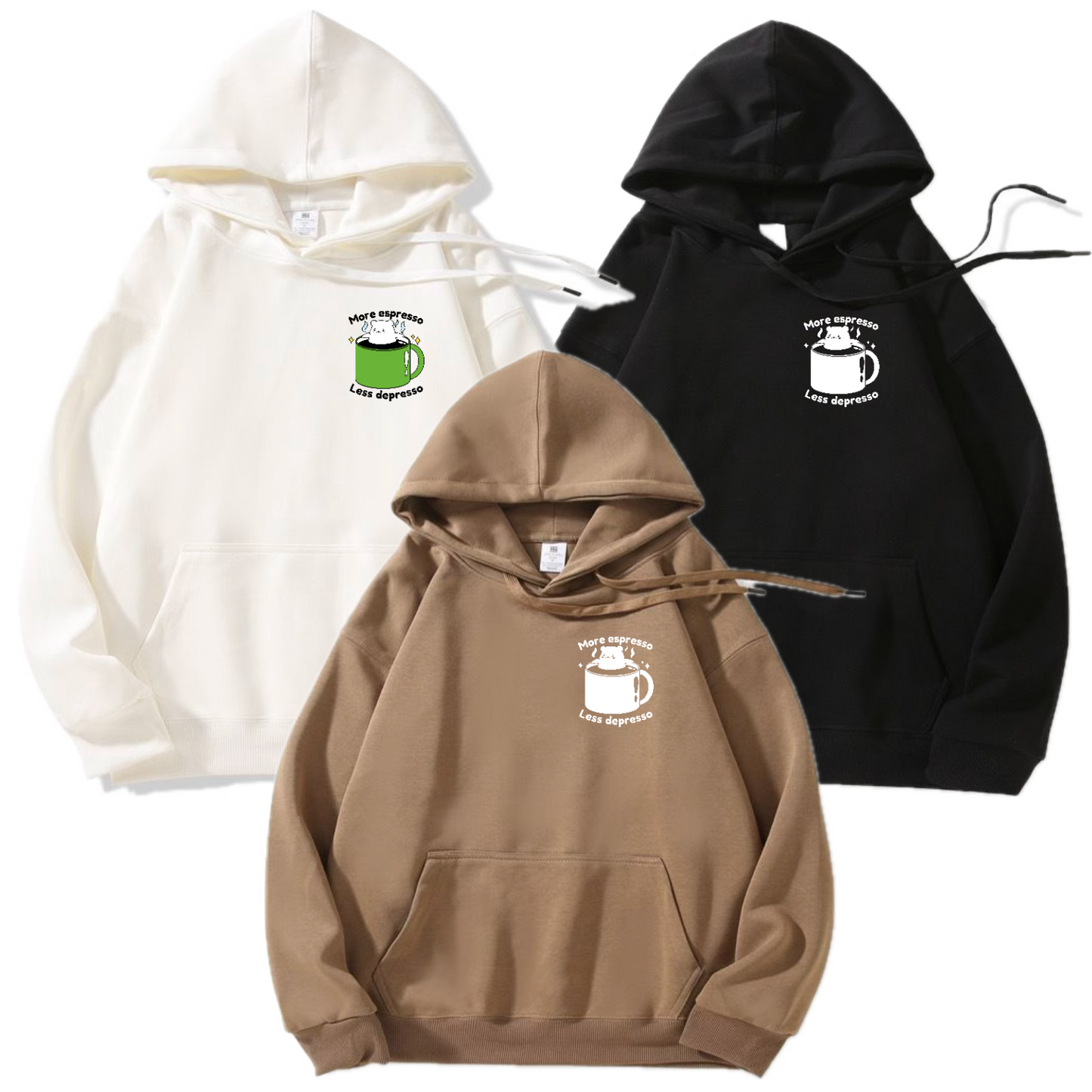 More Espresso Less Depresso Apparel: Tshirt, Crewneck, Hoodie