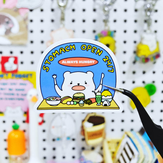 Stomach Open 24/7 Sticker