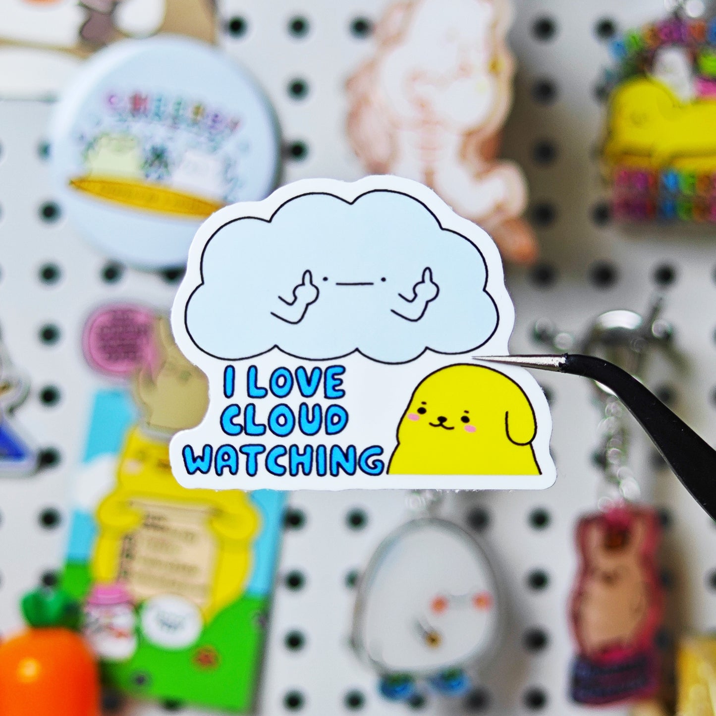 Middle Finger Cloud Sticker