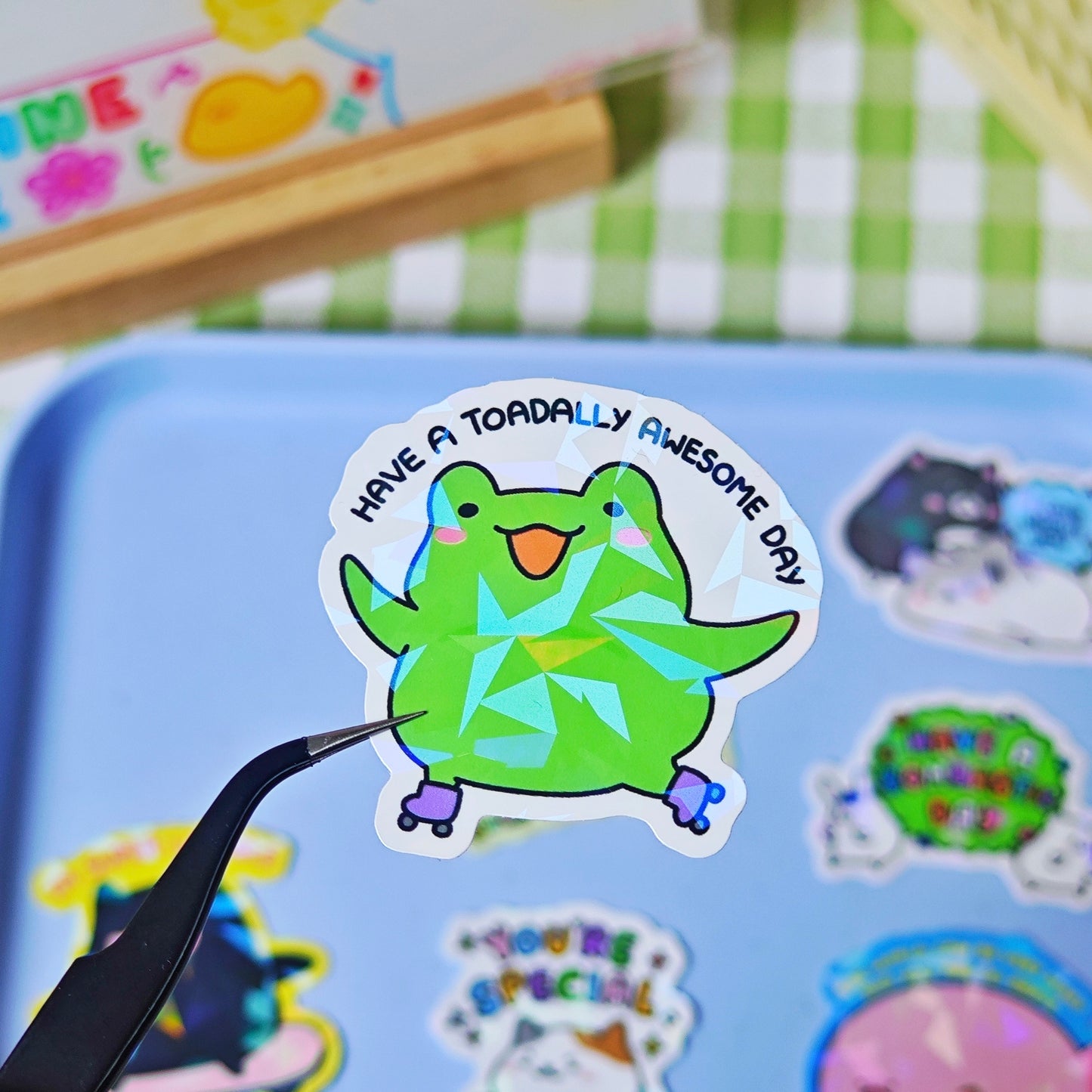 Wholesome Vibes Holographic Glass Effect Stickers