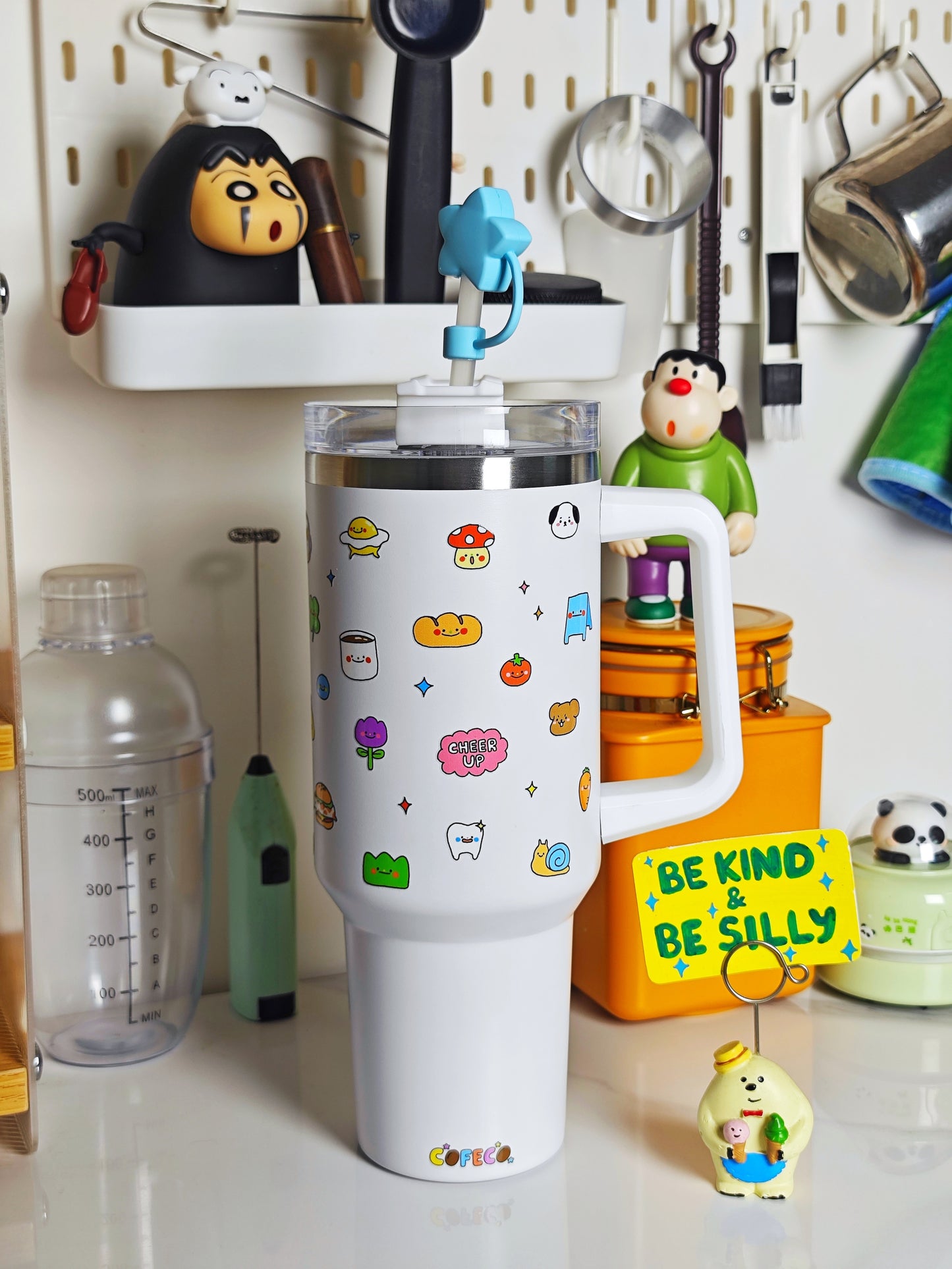 Animal Town Stainless Steel Straw Tumbler w/ Star Straw Topper