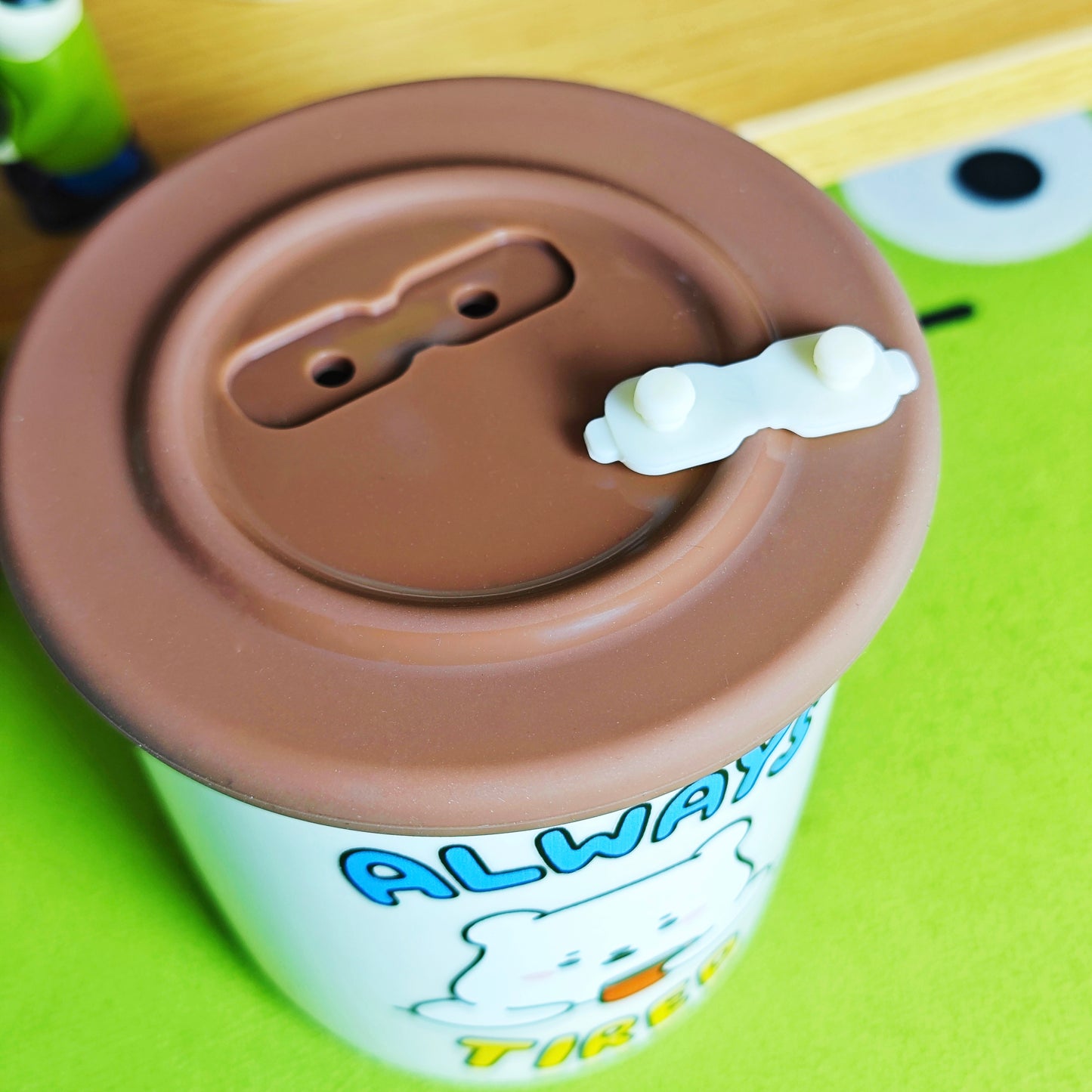 Always Tired Ceramic Mug w/ Lid