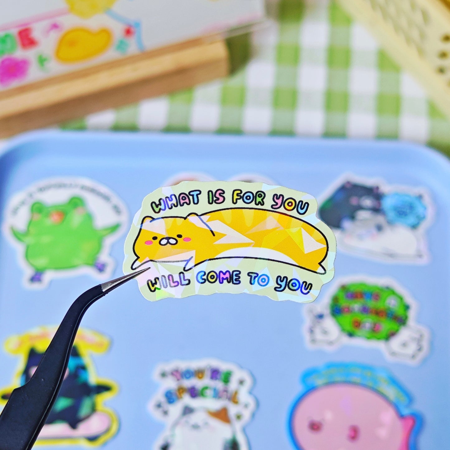 Wholesome Vibes Holographic Glass Effect Stickers