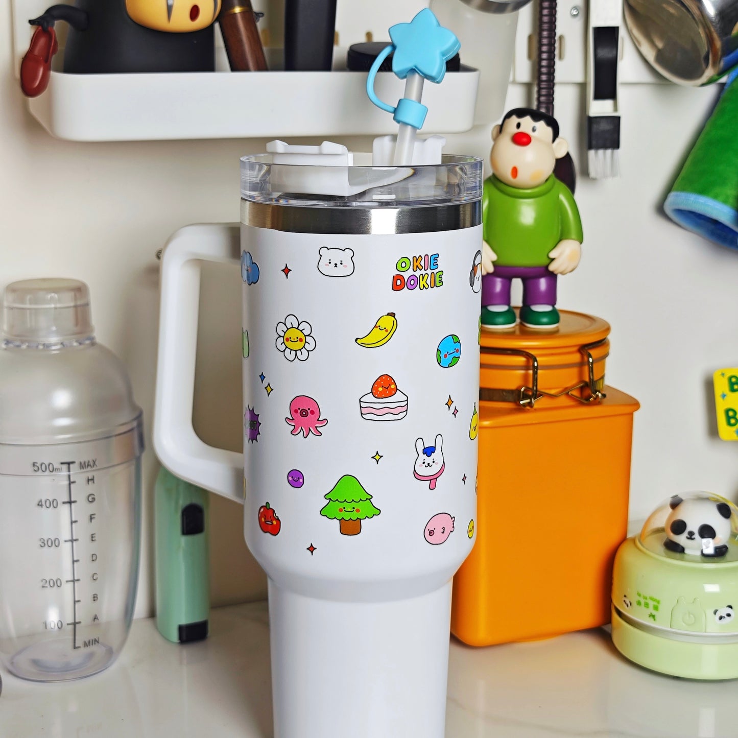 Animal Town Stainless Steel Straw Tumbler w/ Star Straw Topper