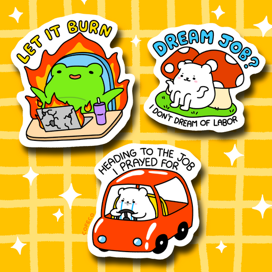 The 3 Stages Of A Work Week: Sticker Collection