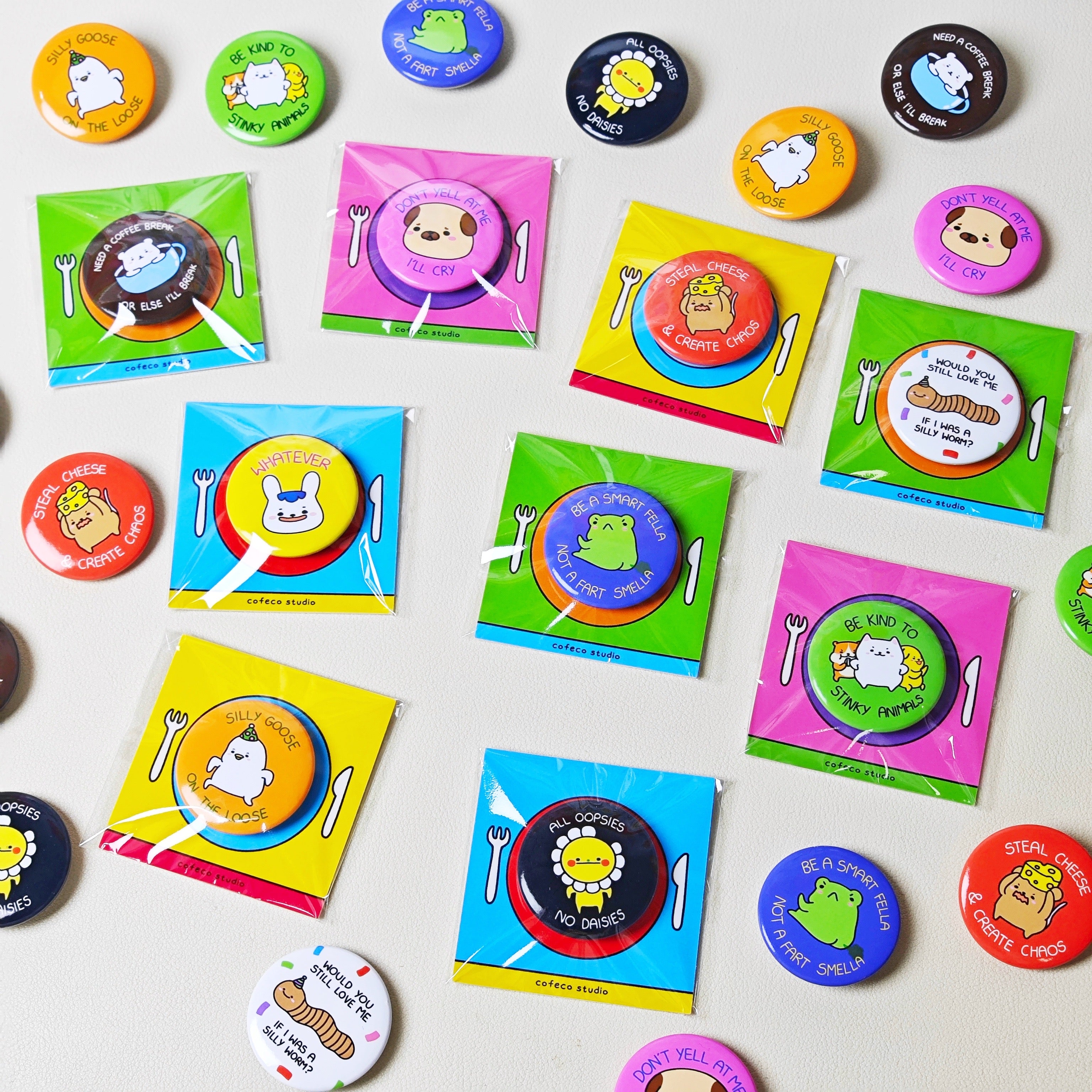 Silly Button Pins – Cofeco