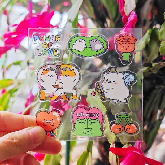 Power Of Love Transparent Sticker Sheet