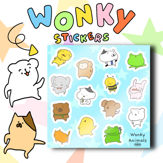 Wonky Animals Sticker Sheet