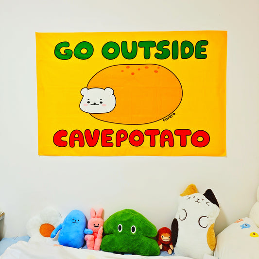 Go Outside Cavepotato Tapestry