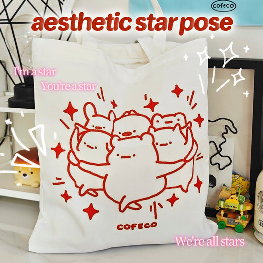 Aesthetic Star Pose Tote Bag