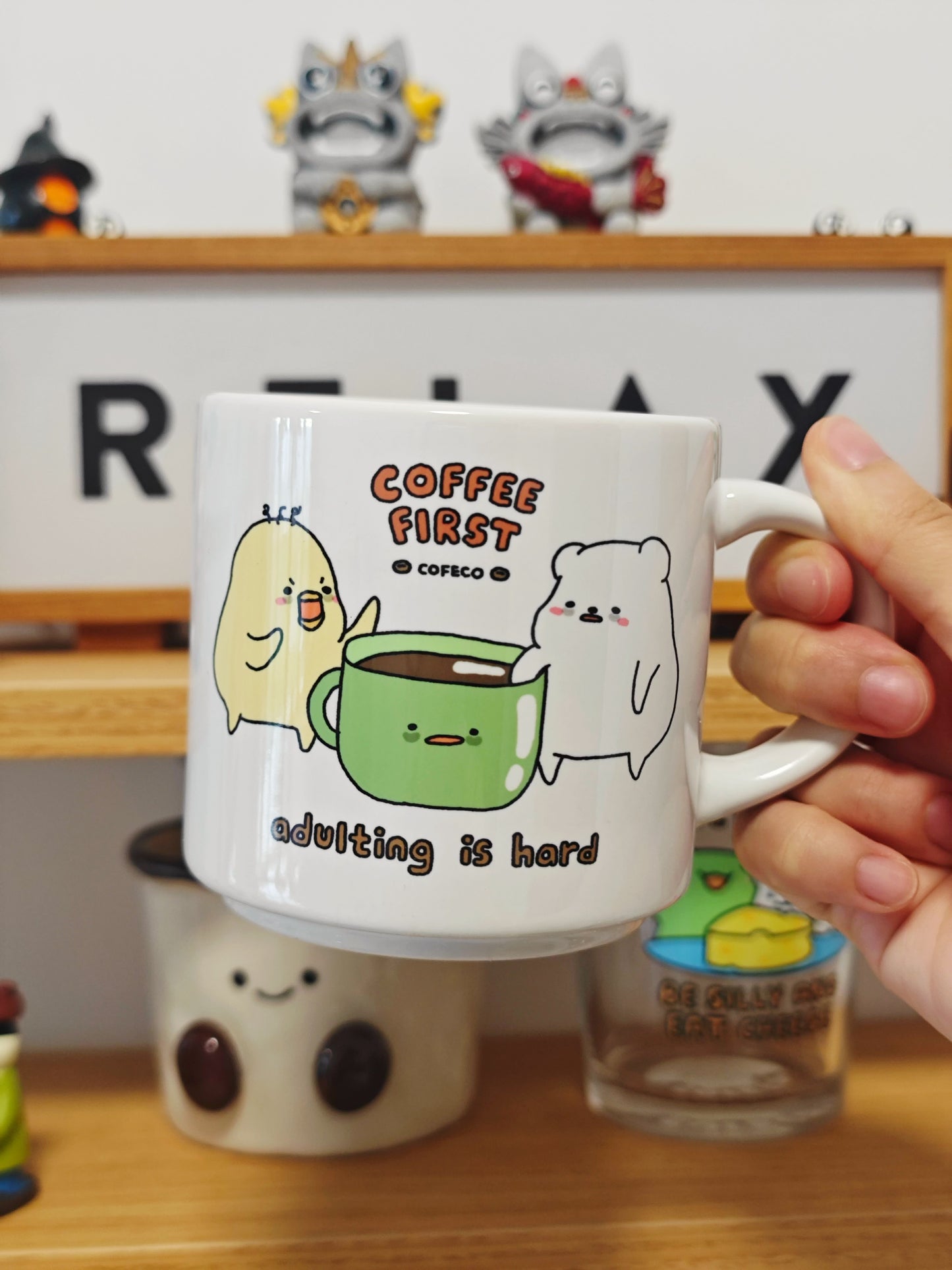 Coffee First, Adulting Is Hard Ceramic Mug