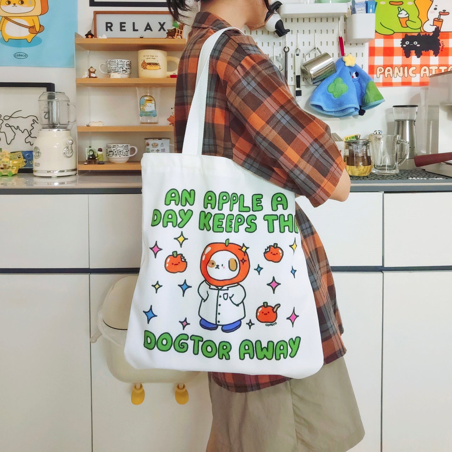 An Apple A Day Keeps The Dogtor Away Tote Bag
