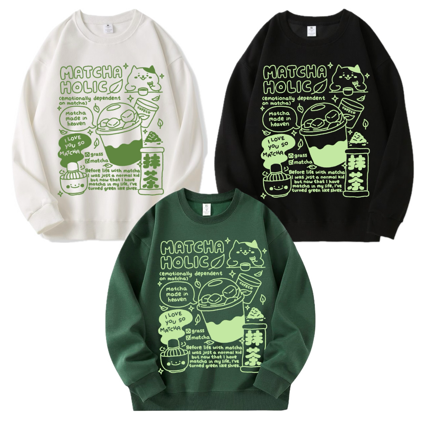 Matchaholic Apparel: Tshirt, Crewneck, Hoodie