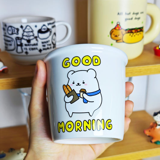 Good Morning Ceramic Mug w/ Lid