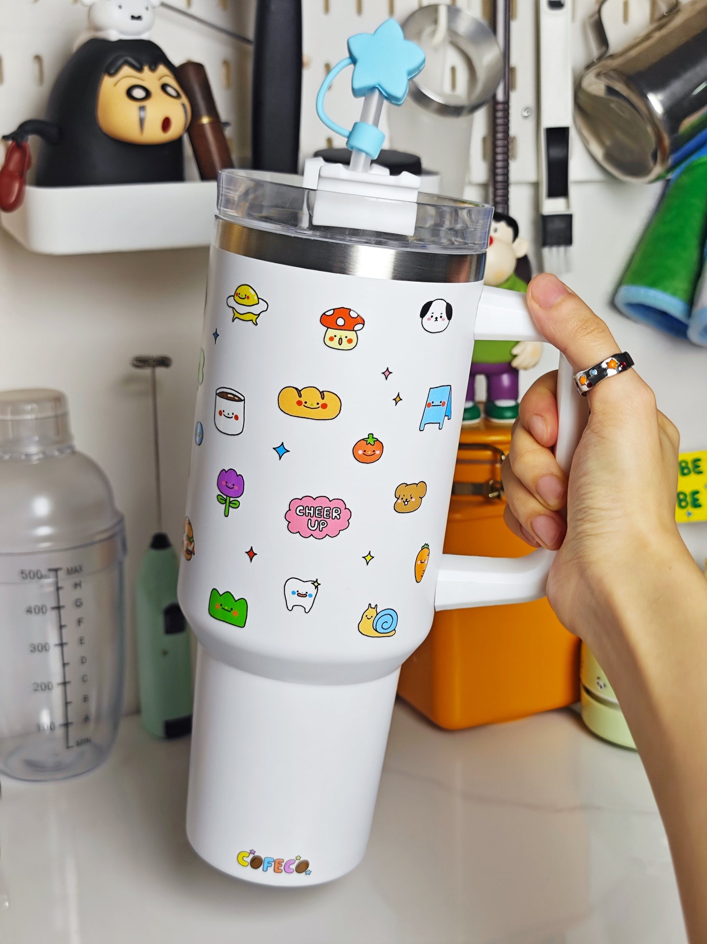 Animal Town Stainless Steel Straw Tumbler w/ Star Straw Topper