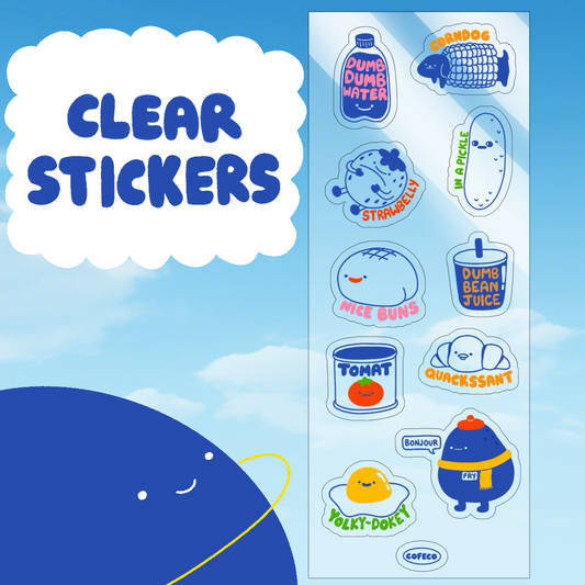 Blubby Blue Transparent Sticker Sheet