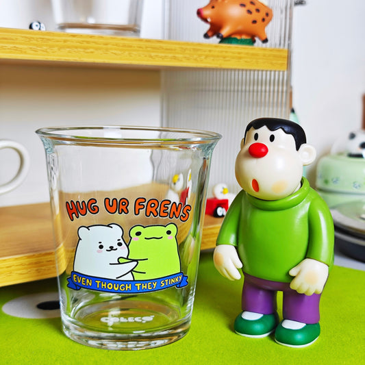 Hug Your Frens Glass Cup