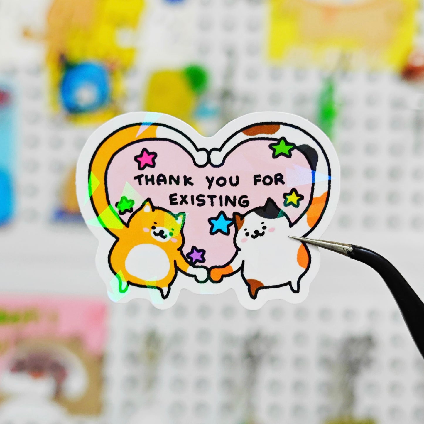 Wholesome Vibes Holographic Glass Effect Stickers