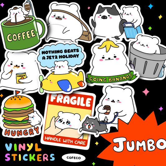 Quiet Bear JUMBO Stickers